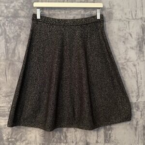 Nanette Lepore Skirt Womens Size M Black Flare Pullon Glitter Sparkle Office NWT
